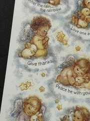 Hallmark BABY ANGELS Sticker Sheet GLITTER WINGS 1994