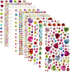 2785Pcs Gem Stickers, Self Adhesive Gems for Crafts, Acrylic Bling Heart Sticker