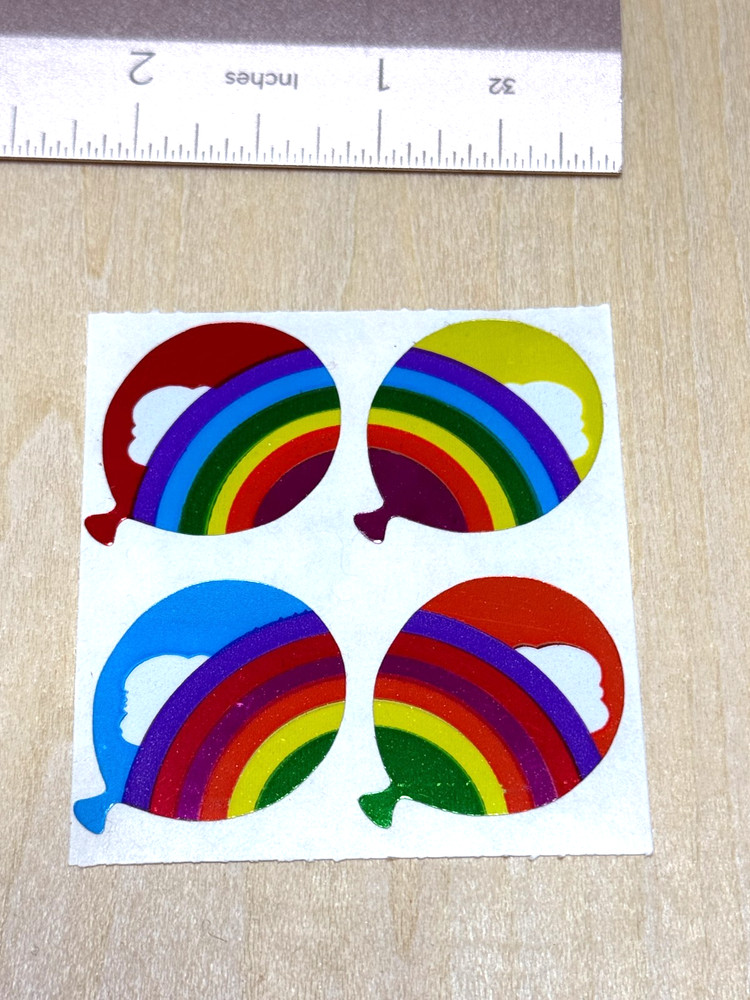 Vintage Sandylion Foil Mylar Rainbow Balloon Sticker Module