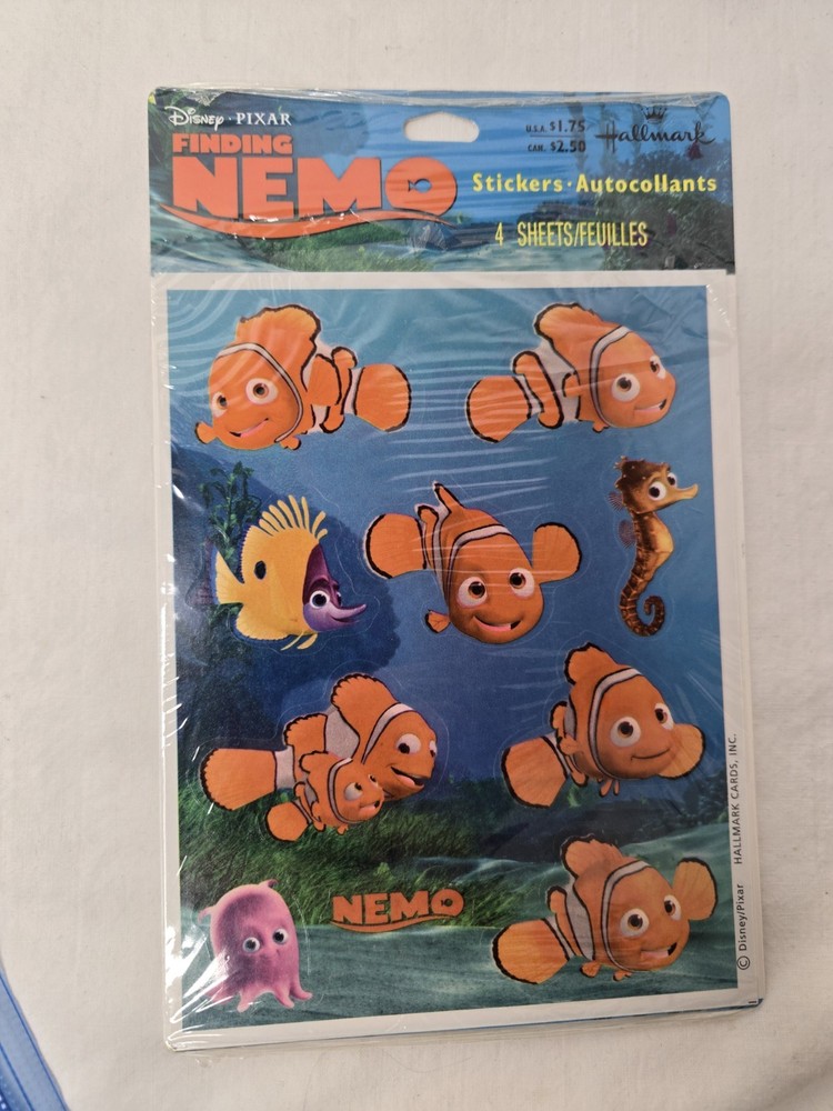Vintage Hallmark Stickers FINDING NEMO Disney Pixar 4 Sheets Brand New