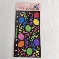 Vintage Birthday Party Binder Stickers Balloons Cards Scrapbook Stickopotumus