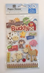 My Barnyard Buddy Farm Animals 3D Scrapbooking Stickers By Paper House RARE