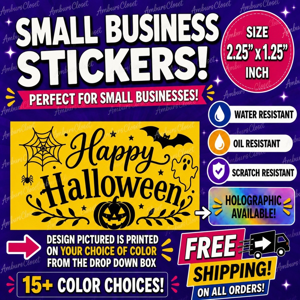 50 HAPPY HALLOWEEN STICKERS 2.25″ LABELS SEALS PARTY FAVOR PUMPKIN WITCH GHOST