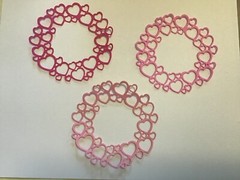 Hearts Circle Frame Heart Round Frame Die Cut Embellishments 6 pcs 3-7/8″