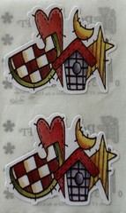 COUNTRY COLLECTION Stickers(2pc) Birdhouse•Plaid•Watermelon•Star •Moon•Checkered