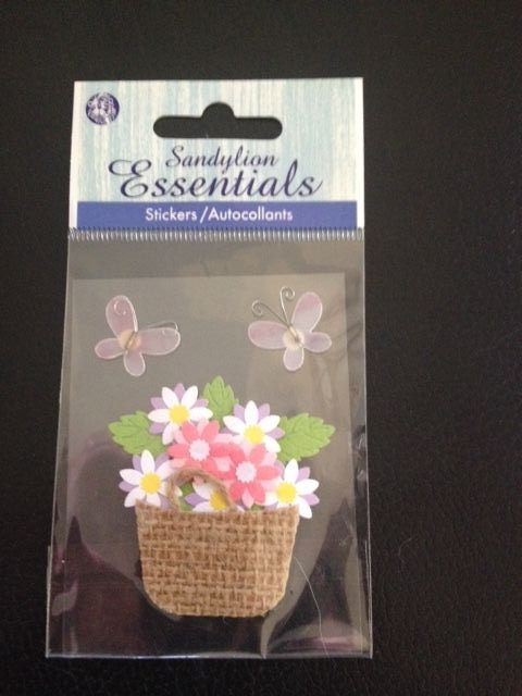 Sandylion Essentials FLOWER BURLAP BASKET BOUQUET FLOWERS BUTTERFLIES NIP NEW