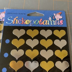 Stickopotamus 2 Packages GOLD & HEARTS Stickers BINDER STICKERS