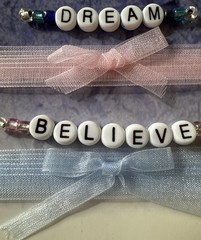 DREAM/BELIEVE Finishing Accents(4pc)Darice•Sheer Ribbon•Beads•Bows•Card Making•