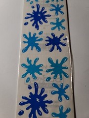 FMI Frances Meyer Stickers 4 2 1/2″×4 1/2″ 2 sheets Splat Water Blue Splash VTG