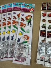 12 Lot Disney Scrapbook Sticker Sets – Little Mermaid, Cars Lightning McQueen