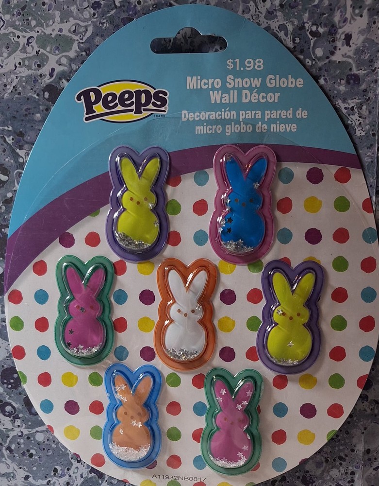 Super Rare 2018 Peeps Snow Globe Style Stickers, 3 Sheets, 21 Stickers, New