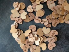 Small Rustic Wooden Love Hearts – 10mm & 15mm – Craft Packs 50–500
