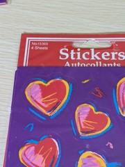 Vintage Amscan Heart Stickers, NIP, 4 Sheets, 90s Doodle Style, Valentine’s
