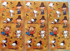 Hallmark Peanuts Thanksgiving Fall Craft School Stickers 3 Sheets New