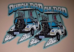 Dutch Bros 2026 Fathers Day Bad Birdie Collab Dutch Dad Sticker Golf Cart x2