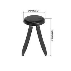 Brads for Paper Crafts, 150 Pcs Black Metal Round Paper Fasteners, 16 mm