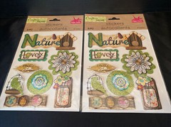 Crafter’s Square Nature Glitter 3-D Pop Up Stickers 16 Pcs Set Of 2