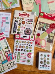 Christmas Scrapbook Supplies, Embellishments, Brads, Journaling Cards – Huge Lot