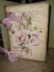 Pink Vintage Roses Junk Journal Scrapbook USA Seller