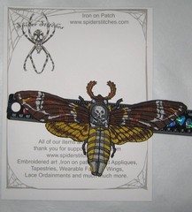 Spider Stitches Huge Jacket Back Deaths Head Hawk Moth Iron On Patch
