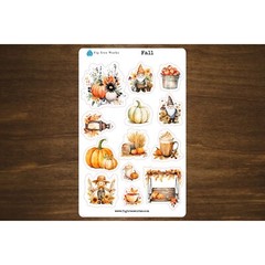Fall Sticker Sheet | Deco Stickers for Bujos, Planners and Journals