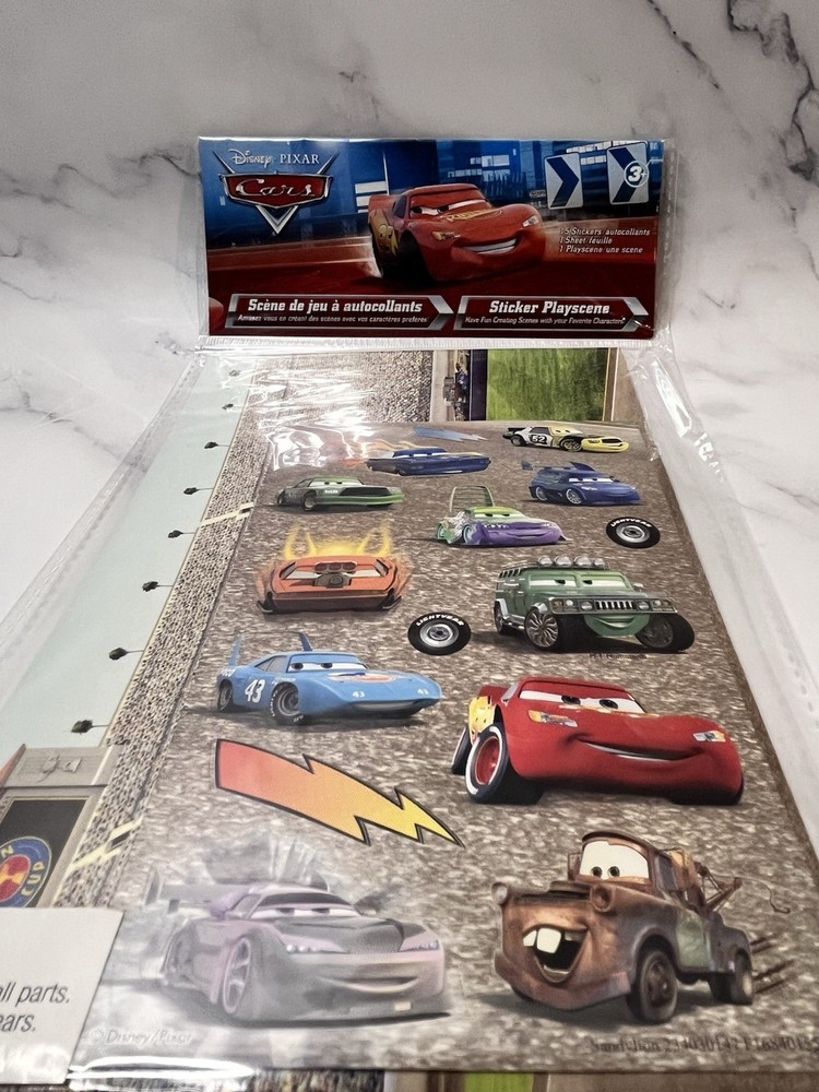 Vintage Disney Pixar CARS Sandy Lion Stickers Play Scene Unopened!