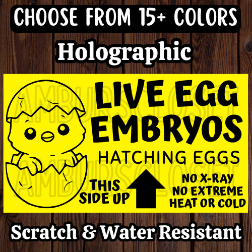 50 LIVE EGG EMBRYOS STICKERS 2.25″ LABELS SEALS HATCHING EGGS FARM KEEP SAFE