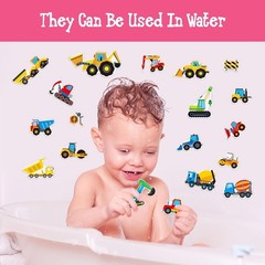 39PCS Construction Vehicle Jelly Stickers – Removable & Reusable Gel Decals