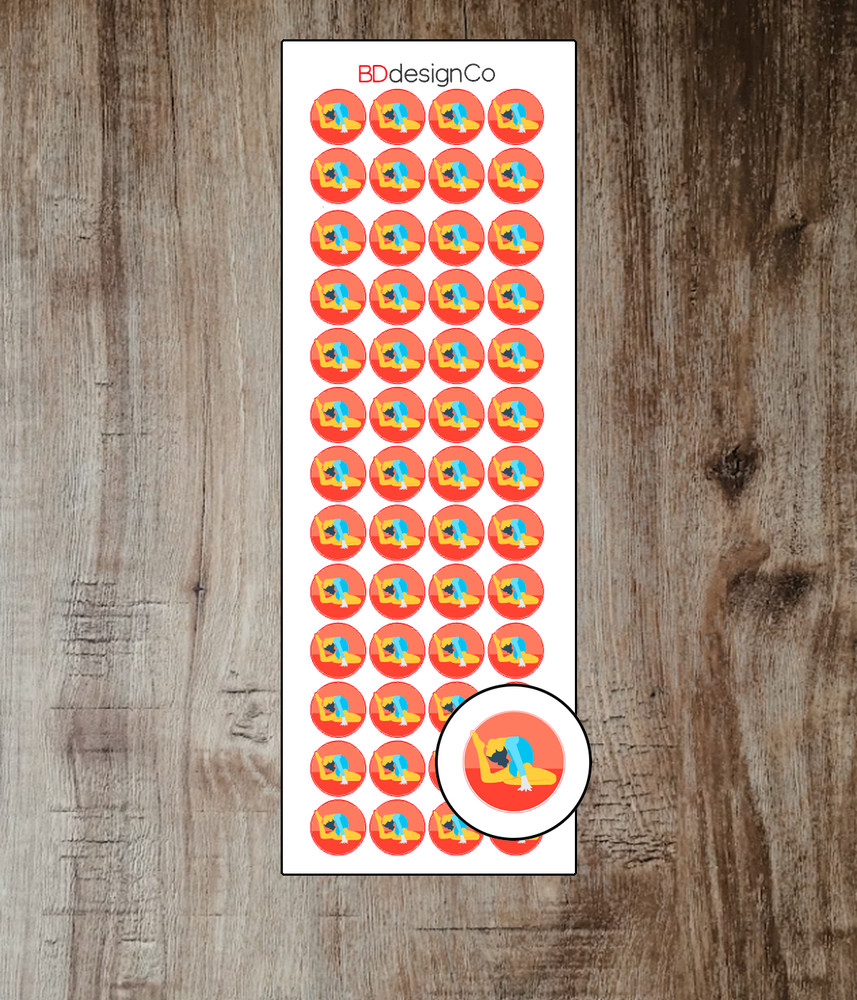 Gymnastics Planner Sports Stickers 52 Matte or Glossy Paper Kiss Cut (#138)