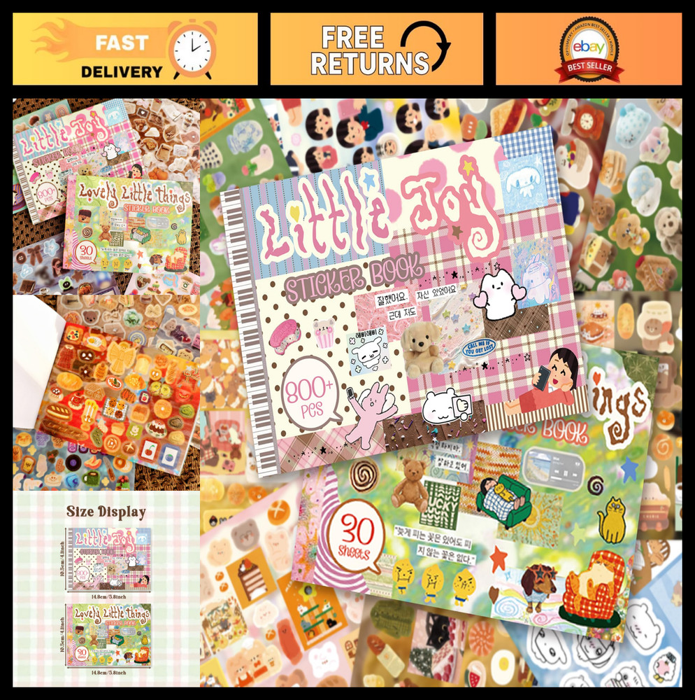 Kawaii Sticker Book – 30 Sheets, 800 Cute Cartoon Animal Stickers for Journaling