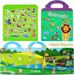 Reusable Sticker Books for Kids 3 Sets Travel Removable Toddler Sticker Books…