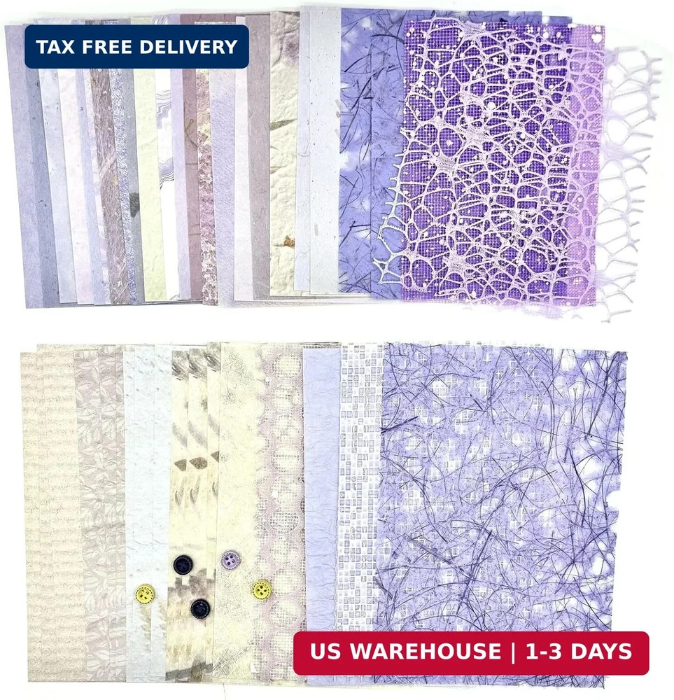 Textured Scrapbook Paper Mesh Fabric – Junk Journal Supplies Assorted Set 51 She