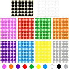 3/8″ Small Colored Dot Stickers 1650 PCS Round Circle Stickers Tiny 10 Colors…