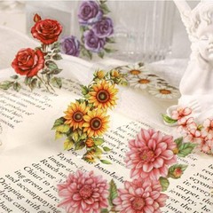 120pcs Vintage Floral Corner Stickers – Aesthetic Scrapbooking Supplies