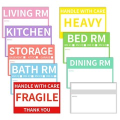 2” x 3’’ Removable Home Moving Box Packing Labels for 1/2/3/4 Bedroom Rooms