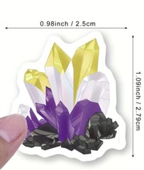 500 pc Sticker Roll Various Cartoon Crystals Theme Semi Gloss Self Adhesive NEW