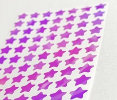 White/Blue Holographic Star Stickers! ~ 0.3 to 1.5 inch Custom Size