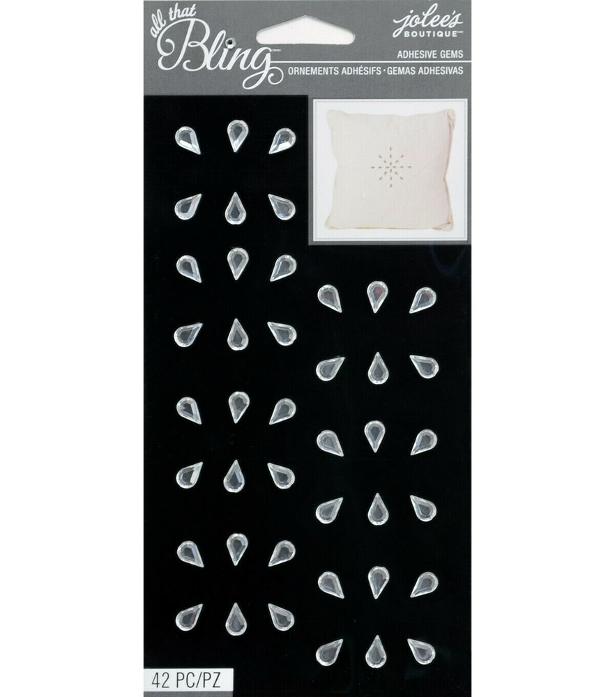 Gems Gray Teardrop Bling Jolee’s Stickers Crafts Scrapbook