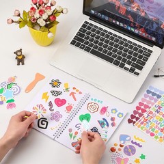 Reusable Sticker Book,A5 Sticker Collecting Book with Spatula and Heart Label…