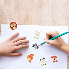 2 Roll Animal Stickers for Kids,1 Inch Cute Reward Sticker in 16 Patterns,Teache