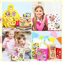 36 Pcs Cupcake Make-A-Face Sticker Sheets | Mix & Match Ice Cream Dessert Party