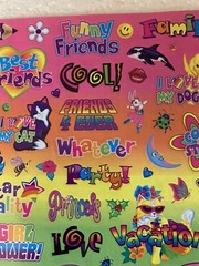 Vintage Lisa Frank Vintage Y2K Sticker Sheet Friends Holidays Alphabet S1273-01