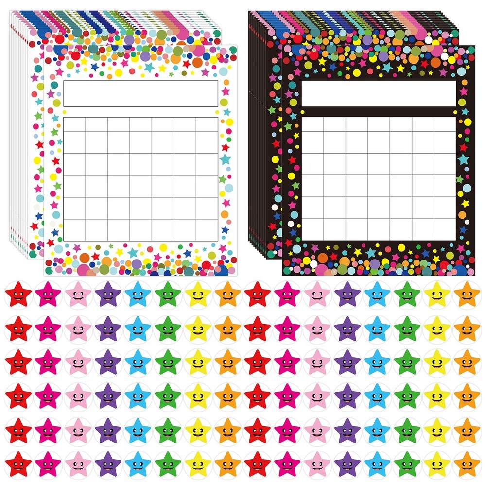 Pack of 66 Incentive Chart with 2080 Reward Star Stickers for Kids Students C…