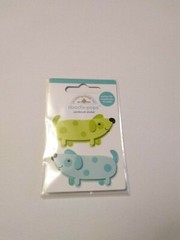 Crafts 3D Doodlepop Sticker DB Teenie Weenie Dogs Blue Green Polka Dots
