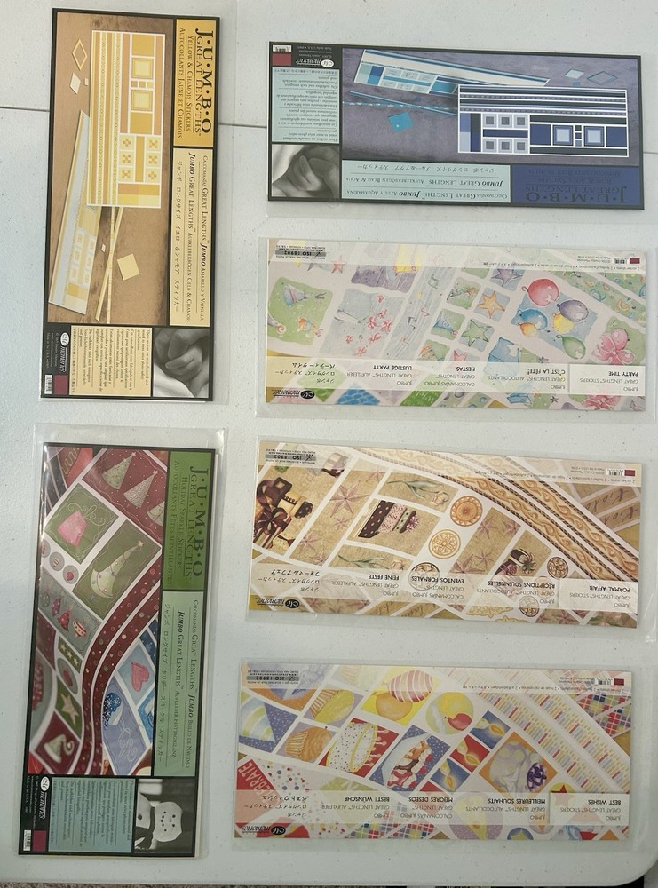 Lot of 6 Creative Memories Jumbo Great Length Stickers Holiday Party Time Formal