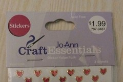 Red Mini Hearts With Gold Trim~ 1,392 Holographic Laser Stickers~VTG 2006~NIP
