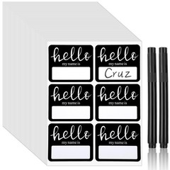 480 Name Tag Stickers with Black Marker – Perfect for Home, School, Office & Eve