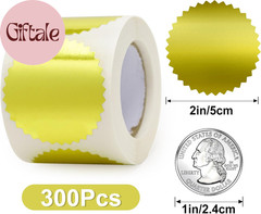 Embossing Stickers 300Pcs 2» Gold Foil Seals Stickers for Certificates Self Adh
