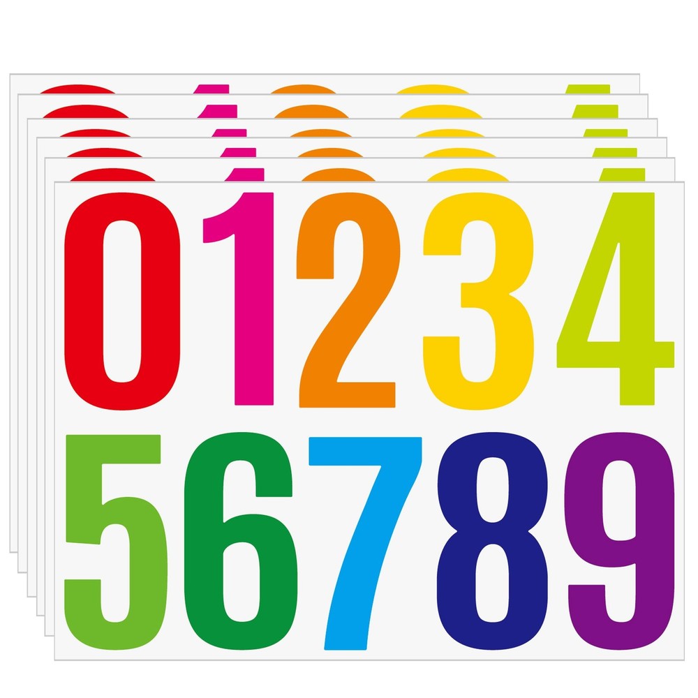 YTPZCL 4 Inch House Numbers Stickers Multicolor