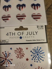 Lot Of 5 Sheets Of Patriotic-Flag- 4th July Stickers. Gemstone, Puffy, Glitter.